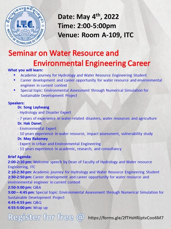 Seminar on Water Resources and Environmental Engineering Career